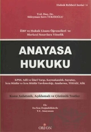 Anayasa Hukuku – Süleyman S. Terzioğlu – Orion Kitabevi kitap kapağı