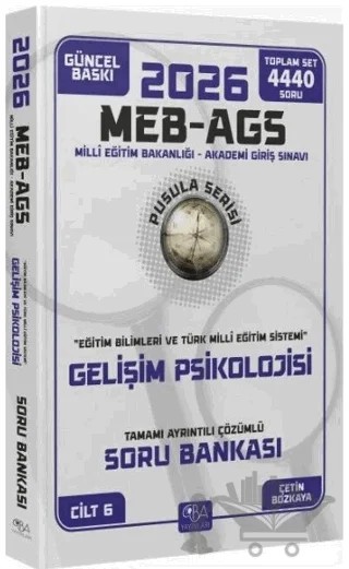2026 MEB-AGS Eğitim Bilimleri Gelişim Psikolojisi Soru Bankası Çözümlü – Çetin Bozkaya – CBA Akademi kitap kapağı