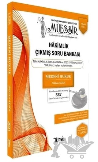Müessir Adli-İdari Hakimlik Çıkmış Soru Bankası ve Çözümleri Medeni Hukuk – Gökhan Aksoy – Temsil Kitap kitap kapağı