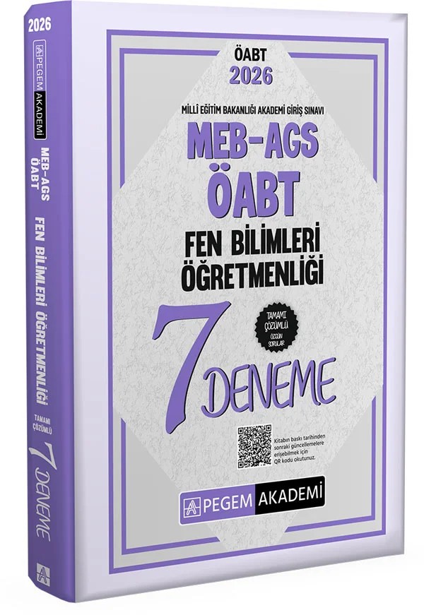 2026 MEB AGS ÖABT Fen Bilimleri Öğretmenliği Tamamı Çözümlü 7 Deneme – Değerli Öğretmen Arkadaşlarımız – Pegem Akademi Yayıncılık kitap kapağı