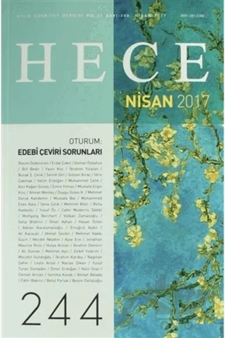 Hece Aylık Edebiyat Dergisi Sayı: 244 - Nisan 2017 – Hece Dergisi kitap kapağı