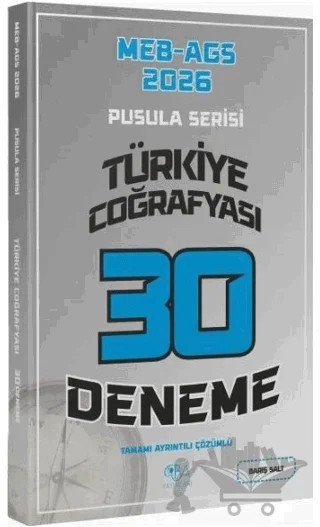 2026 MEB-AGS Türkiye Coğrafyası 30 Deneme Çözümlü Pusula Serisi – Barış Salt – CBA Akademi kitap kapağı