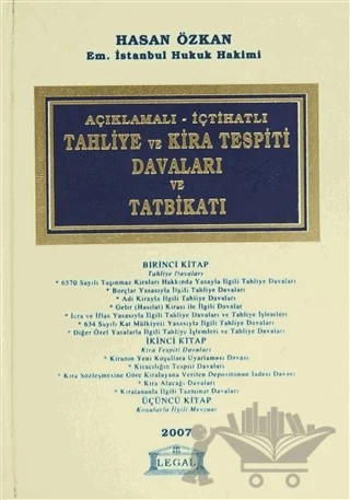 Açıklamalı - İçtihatlı Tahliye ve Kira Tespiti Davaları ve Tatbikatı – Hasan Özkan – Legal Yayıncılık kitap kapağı