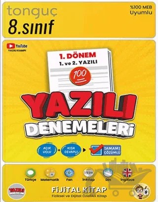 8. Sınıf Yazılı Denemeleri 1. Dönem 1 ve 2. Yazılı – Kolektif – Tonguç Akademi kitap kapağı