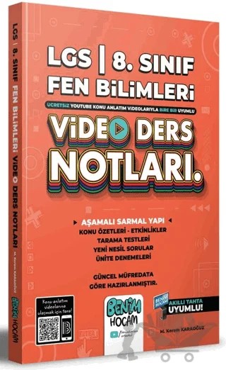 2022 LGS 8. Sınıf Fen Bilimleri Video Ders Notları – M. Kerem Karaoğuz – Benim Hocam Yayınları kitap kapağı