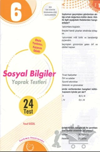 6. Sınıf Sosyal Bilgiler Yaprak Testleri – Yusuf Güzel – Palme Yayınları kitap kapağı