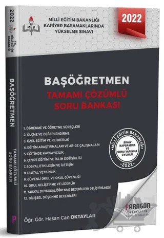 2022 Başöğretmen Tamamı Çözümlü Soru Bankası – Hasan Can Oktaylar – Paragon Yayıncılık kitap kapağı