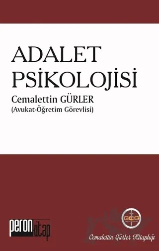 Adalet Psikolojisi – Cemalettin Gürler – Peron Kitap kitap kapağı