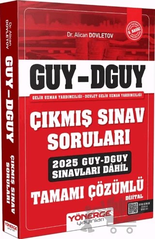 2026 GUY DGUY Gelir Uzman Yardımcılığı Çıkmış Sınav Soruları – Alican Dovletov – Yönerge Yayınları kitap kapağı