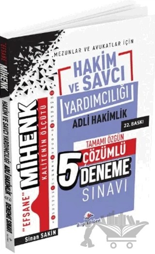 Mihenk Adli Hakimlik ve Savcı Yardımcılığı 5 Deneme – Sinan Sakin – Dizgi Kitap kitap kapağı
