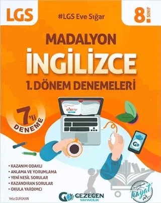 LGS 8. Sınıf 1. Dönem Madalyon İngilizce Denemeleri – Kolektif – Gezegen Yayıncılık kitap kapağı