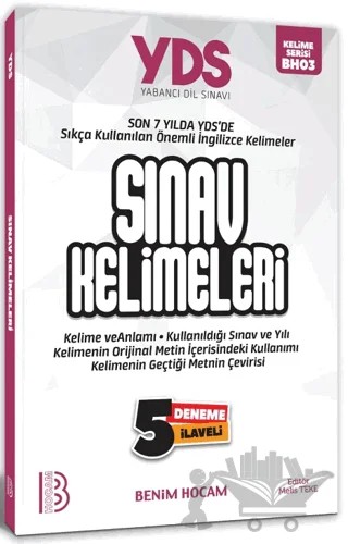 YDS Sınav Kelimeleri 5 Deneme İlaveli – Melis Teke – Benim Hocam Yayınları kitap kapağı