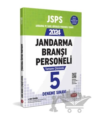 JSPS Jandarma ve Sahil Güvenlik Personeli Sınavı Jandarma Branşı Personeli Tamamı Çözümlü 5 Deneme Sınavı – Kolektif – Data Yayınları kitap kapağı