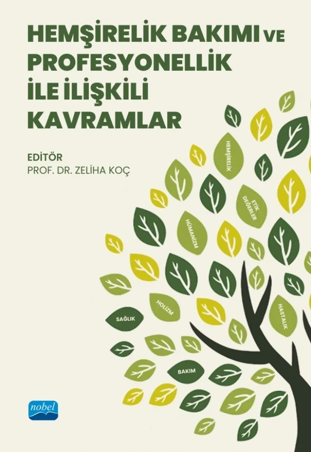 Hemşirelik Bakımı ve Profesyonellik ile İlişkili Kavramlar – Aslı Kurtgöz, Asuman Şener, Banu Terzi, Cansev Bal, Cansu Akdağ Topal, Cansu Atmaca Palazoğlu, Dilek Kıymaz, Ebru Turhal, Esma Ayşe Öztürk, Esra Danacı, Esra Özbudak Arıca, Gülşah Kaya, Hanife Durgun, Münevver Sönmez, Nida Kıyıcı, Selin Keskin Kızıltepe, Seval Ağaçdiken Alkan, Sevil Masat Harbali – Nobel Akademik Yayıncılık kitap kapağı