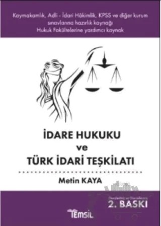 İdare Hukuku ve Türk İdari Teşkilatı – Metin Kaya – Temsil Kitap kitap kapağı