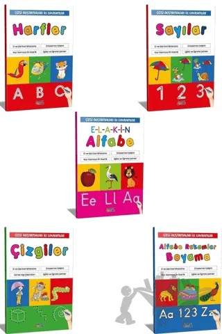 Çizgi Alıştırmaları İle Alfabe Kavram Seti (5 Kitap) – Kolektif – Karatay Çocuk kitap kapağı