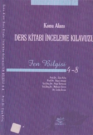 Konu Alanı Ders Kitabı İnceleme Kılavuzu Fen Bilgisi 4 - 8 – Kolektif – Nobel Akademik Yayıncılık kitap kapağı