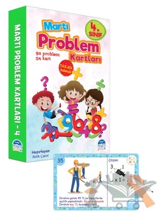 4. Sınıf Problem Kartları - Yaz Sil Kalemli – Refik Çapar – Martı Çocuk Yayınları kitap kapağı