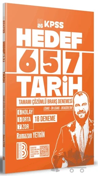 2026 KPSS Hedef 657 Tarih Tamamı Çözümlü Branş Denemesi – Ramazan Yetgin – Benim Hocam Yayınları kitap kapağı