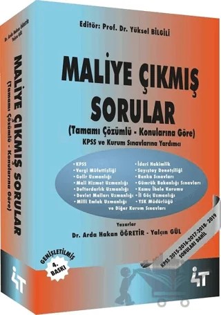 Maliye Çıkmış Sorular – Arda Hakan Öğretir, Yalçın Gül – 4T Yayınları kitap kapağı