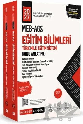 2027 MEB-AGS Eğitim Bilimleri ve Türk Milli Eğitim Sistemi Konu Anlatımlı (2 Cilt) – Kolektif – Pegem Akademi Yayıncılık kitap kapağı