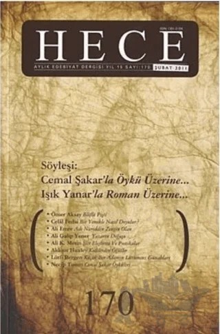Hece Aylık Edebiyat Dergisi Sayı: 170 – Hece Dergisi kitap kapağı