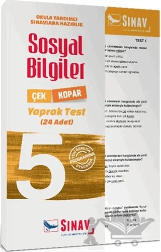 5. Sınıf Sosyal Bilgiler Çek Kopar Yaprak Test – Kolektif – Sınav Yayınları kitap kapağı