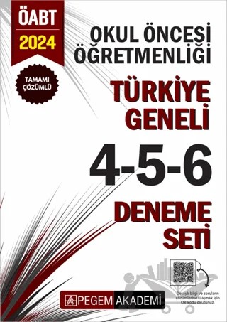 2024 KPSS ÖABT Okul Öncesi Öğretmenliği Tamamı Çözümlü Türkiye Geneli 4-5-6 (3'lü Deneme Seti) – Kolektif – Pegem Akademi Yayıncılık kitap kapağı
