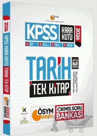 2026 KPSS Kara Kutu Tarih Tek Kitap ÖSYM Arşiv Çıkmış Soru Bankası Konu Özetli Dijital Çözümlü – Kolektif – Karakutu Yayın kitap kapağı