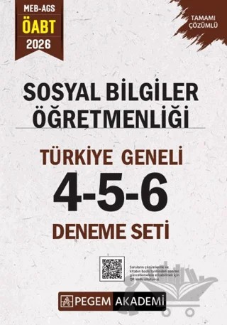 2026 MEB AGS ÖABT Sosyal Bilgiler Öğretmenliği Tamamı Çözümlü Türkiye Geneli 4-5-6 (3'lü Deneme Seti) – Kolektif – Pegem Akademi Yayıncılık kitap kapağı