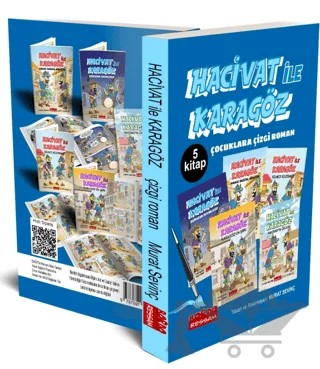 Hacivat İle Karagöz Çizgi Roman Seti 5 Kitap (1.ve 2. Sınıflara - 6+Yaş) – Murat Sevinç – Bordo Ressam kitap kapağı