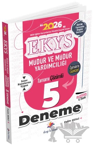 2026 MEB EKYS Müdür ve Müdür Yardımcılığı 5 Deneme Çözümlü – Fatih Sesli – Dizgi Kitap kitap kapağı