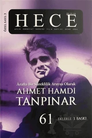 Hece Aylık Edebiyat Dergisi Ahmet Hamdi Tanpınar Özel Sayısı: 3 - 61 – Hece Dergisi kitap kapağı