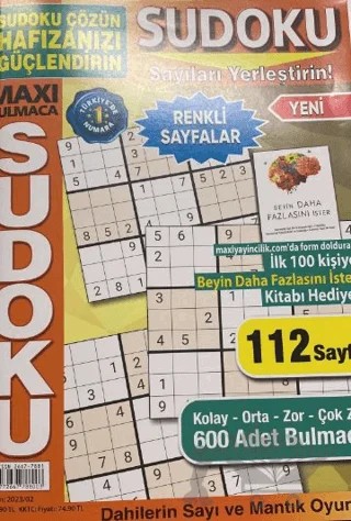 Maxi Sudoku 2023 - 2 – Maxi Yayıncılık kitap kapağı