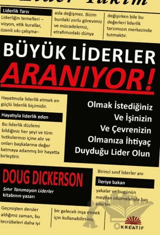 Büyük Liderler Aranıyor! – Doug Dickerson – Kreatif Yayınları kitap kapağı