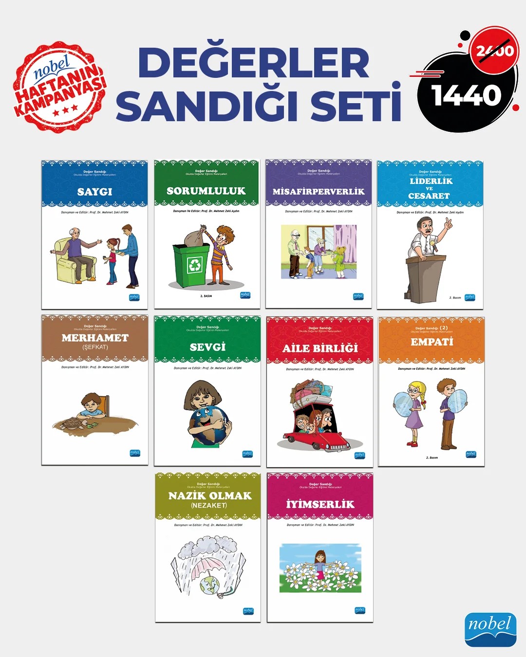 Değerler Sandığı Seti – Mehmet Zeki Aydın – Nobel Akademi kitap kapağı