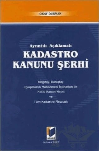 Kadastro Kanunu Şerhi – Okay Durman – Adalet Yayınevi kitap kapağı