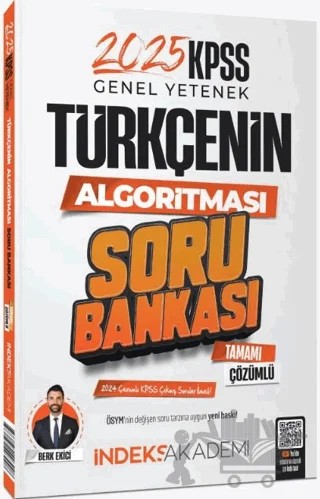 2025 KPSS Türkçenin Algoritması Soru Bankası Çözümlü – Berk Ekici – İndeks Akademi Yayıncılık kitap kapağı