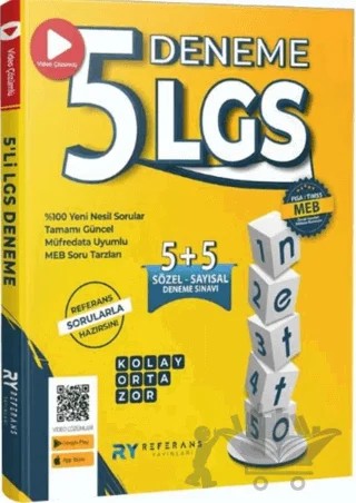 LGS Netto Tamamı Video Çözümlü 5 Fasikül Genel Deneme Seti Kolay - Orta - Zor – Kolektif – Referans Yayınları kitap kapağı