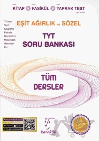 TYT Tüm Dersler Eşit Ağırlık ve Sözel Soru Bankası – Metin Günaydın – Karekök Yayıncılık kitap kapağı