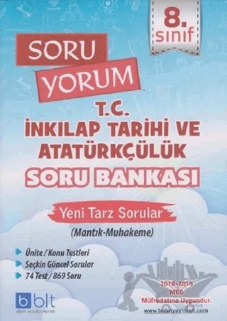 8. Sınıf Soru Yorum T.C. İnkılap Tarihi ve Atatürkçülük Soru Bankası – Kolektif – Bulut Eğitim ve Kültür Yayınları kitap kapağı