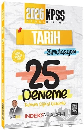 2026 KPSS Tarih Simülasyon 25 Deneme Çözümlü – Aydın Yüce – İndeks Akademi Yayıncılık kitap kapağı