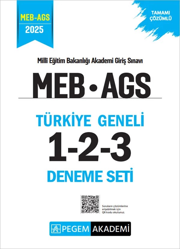 2025 MEB AGS Tamamı Çözümlü Türkiye Geneli 1-2-3 (3'lü Deneme Seti) – 3 (3'lü Deneme Seti) – Pegem Akademi Yayıncılık kitap kapağı