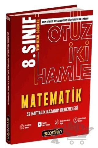 8. Sınıf Matematik 32 Hamle Haftalık Kazanım Denemeleri – Kolektif – Startfen Yayınları kitap kapağı