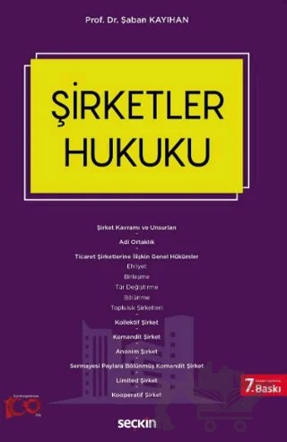 Şirketler Hukuku – Şaban Kayıhan – Seçkin Yayıncılık kitap kapağı