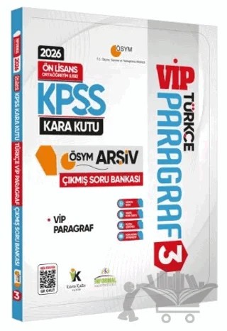 2026 KPSS Önlisans/Ortaöğretim Türkçenin Kara Kutusu Paragraf 3 VİP ÖSYM Çıkmış Soru Bankası – Kolektif – Karakutu Yayın kitap kapağı