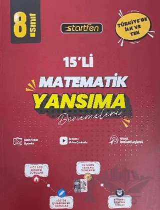 8. Sınıf Matematik 15'li Yansıma Denemeleri – Kolektif – Startfen Yayınları kitap kapağı