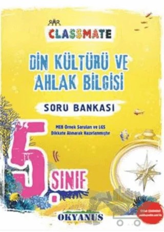 5. Sınıf Classmate Din Kültürü ve Ahlak Bilgisi Soru Bankası – Sonay Aydın – Okyanus Yayınları kitap kapağı