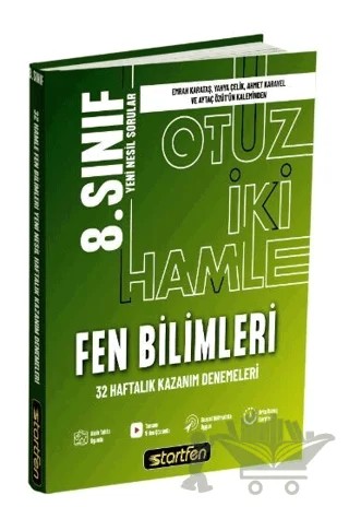 8. Sınıf Fen Bilimleri 32 Hamle Haftalık Kazanım Denemeleri – Kolektif – Startfen Yayınları kitap kapağı