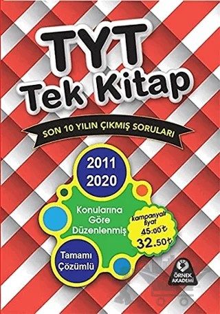 2021 TYT Tek Kitap Son 10 Yılın Çıkmış Soruları – Kolektif – Örnek Akademi kitap kapağı